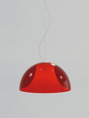 Pedrali L002S/BA HANGLAMP RONDE KUNSTSTOF KAP - transparant rood