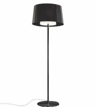 VLOERLAMP RECHT zwart en witte binnenkap LZ001ST van Pedrali