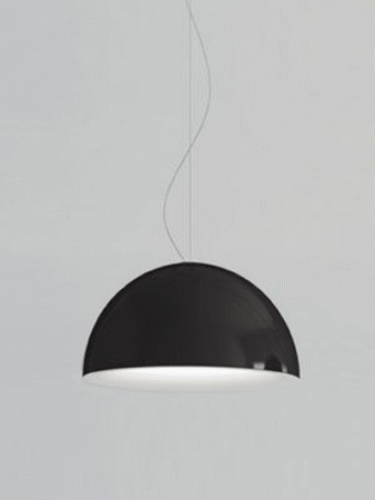 Pedrali L002S/BA HANGLAMP RONDE KUNSTSTOF KAP - Zwart