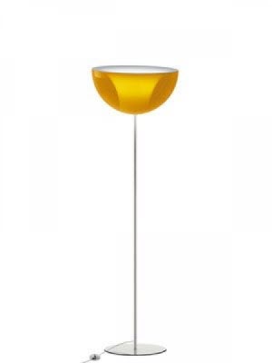 Pedrali L002ST/BA Transparant geel- STAANDE LAMP MET HALF RONDE KUNSTSTOF KAP