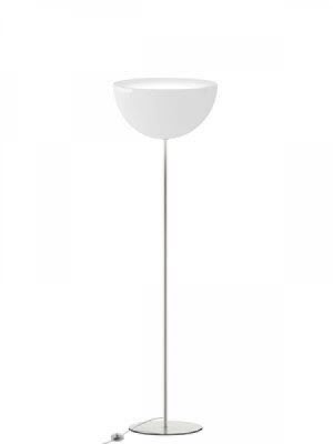 Pedrali L002ST/BA Wit- STAANDE LAMP MET HALF RONDE KUNSTSTOF KAP