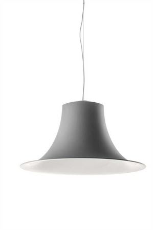 L004S/A SOFT TOUCH - HANGLAMP MET MAT GESPOTEN TROMPETVORMIGE KAP