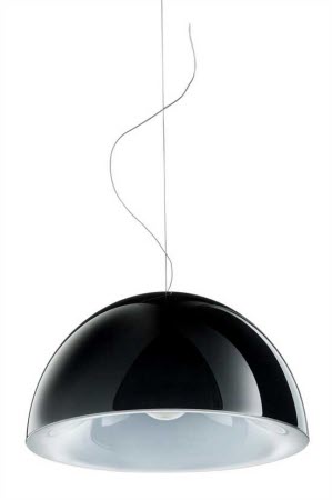 Pedrali L002S/BA HANGLAMP RONDE KUNSTSTOF KAP - Zwart