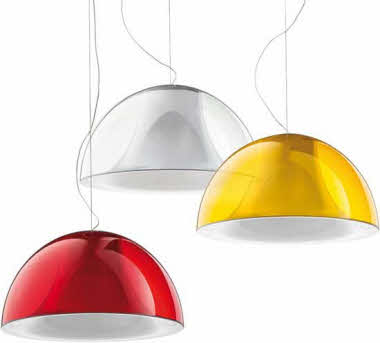 Pedrali L002S/BA - HANGLAMP MET HALF RONDE KUNSTSTOF KAP