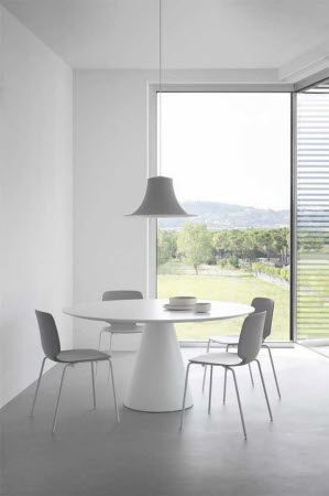 Pedrali - L004S/A SOFT TOUCH - HANGLAMP MET MAT GESPOTEN TROMPETVORMIGE KAP